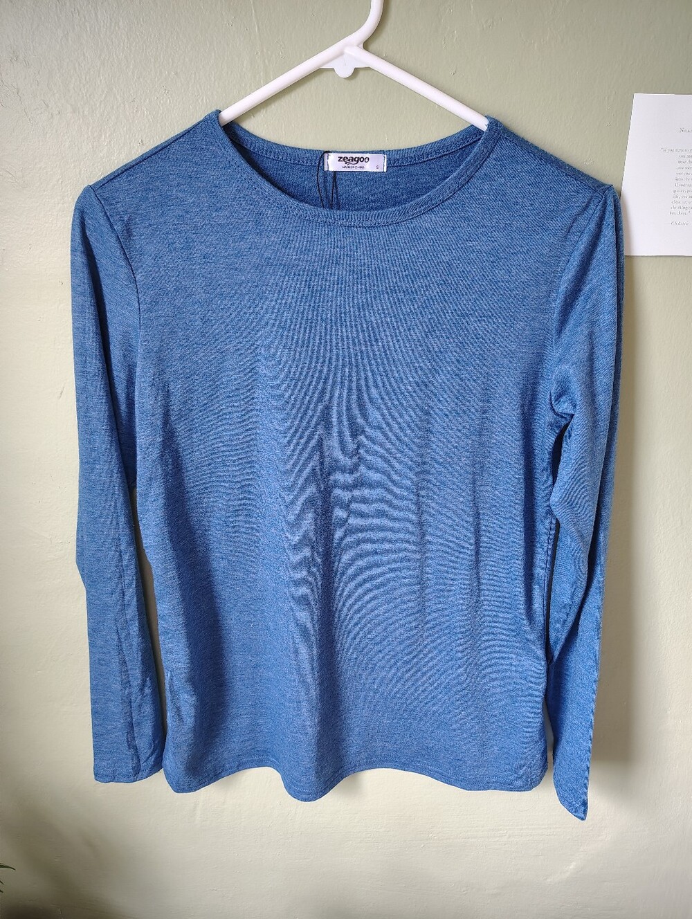 ☀️5/$25☀️ NWT Zeagoo Women's Small Blue Long Sleeve Crewneck Tee